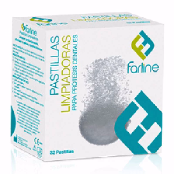 FARLINE  PASTILHA LIMPEZA PROTESE DENTARIA X32 PASTILHAS